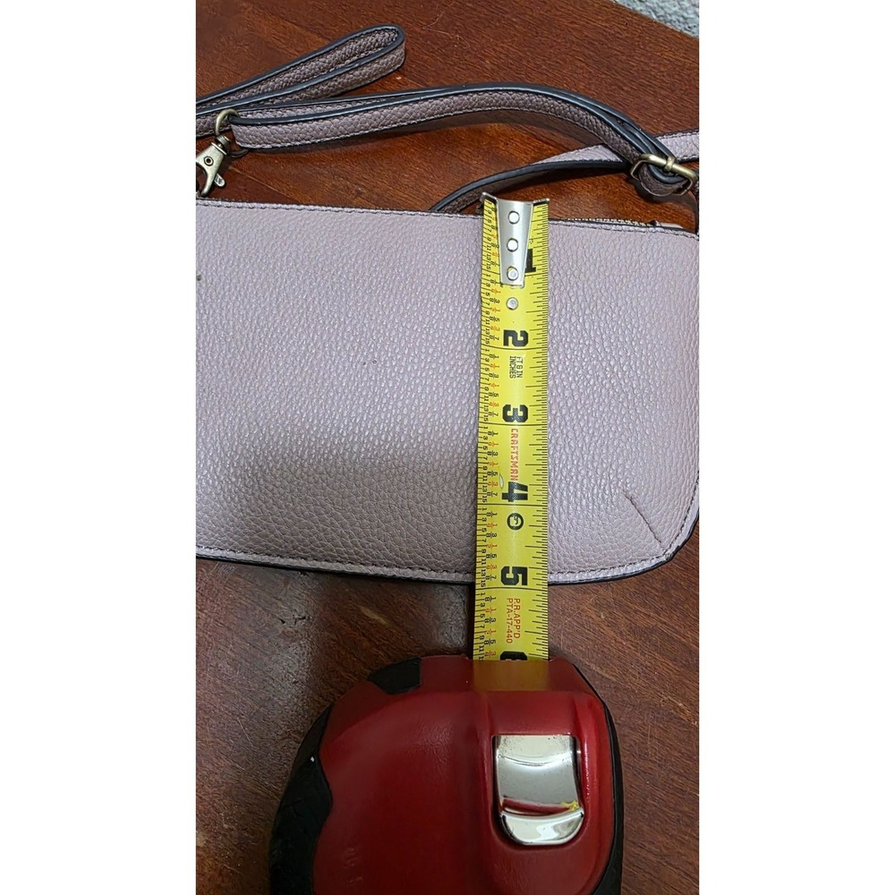 Joy Fux Leather Crossbody Clutch Bag Light Pink Adjustable Strap - Picture 6 of 6